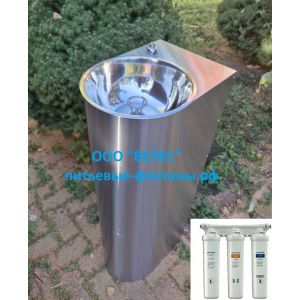 Питьевой фонтанчик ФП-400А матовый (кнопка) с тройным фильтром