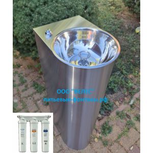 Питьевой фонтанчик ФП-400А матовый (кнопка) с тройным фильтром